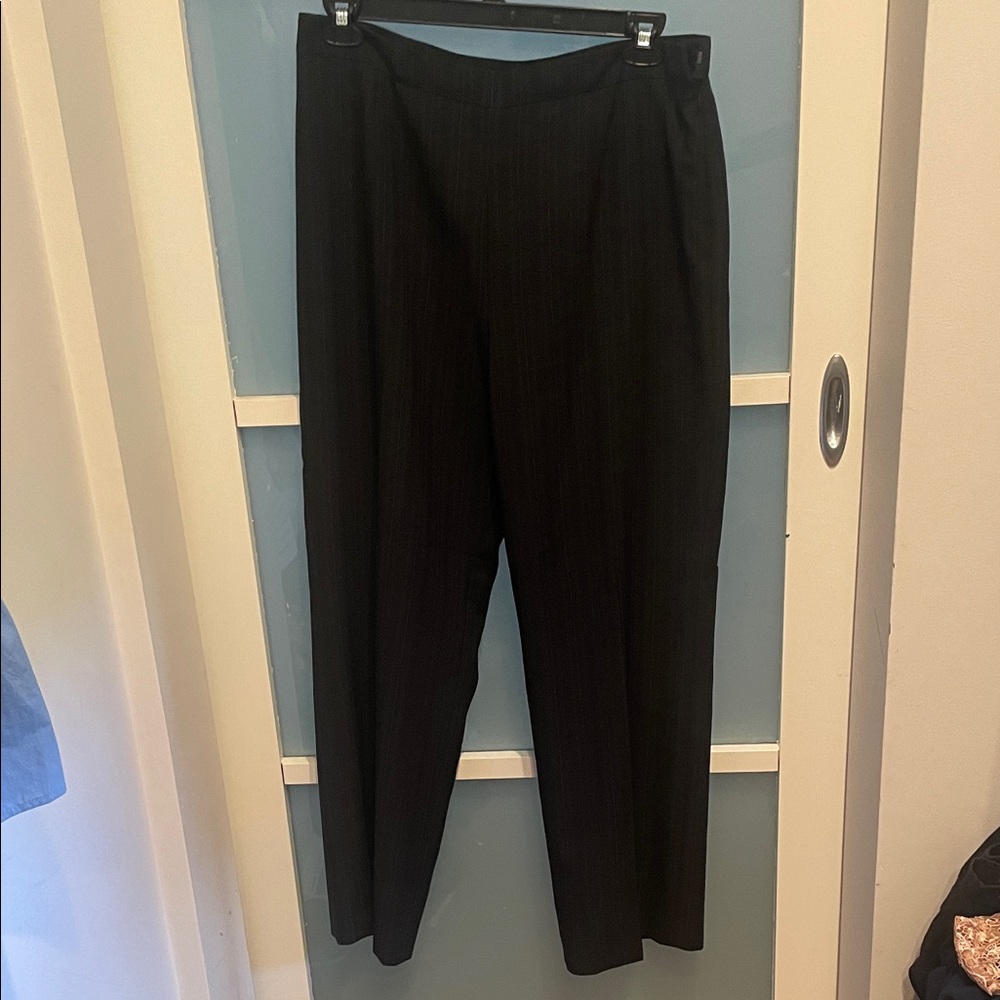 Evan Picone Black and Navy Striped Dress Pant, Suit Pant, 12, EUC